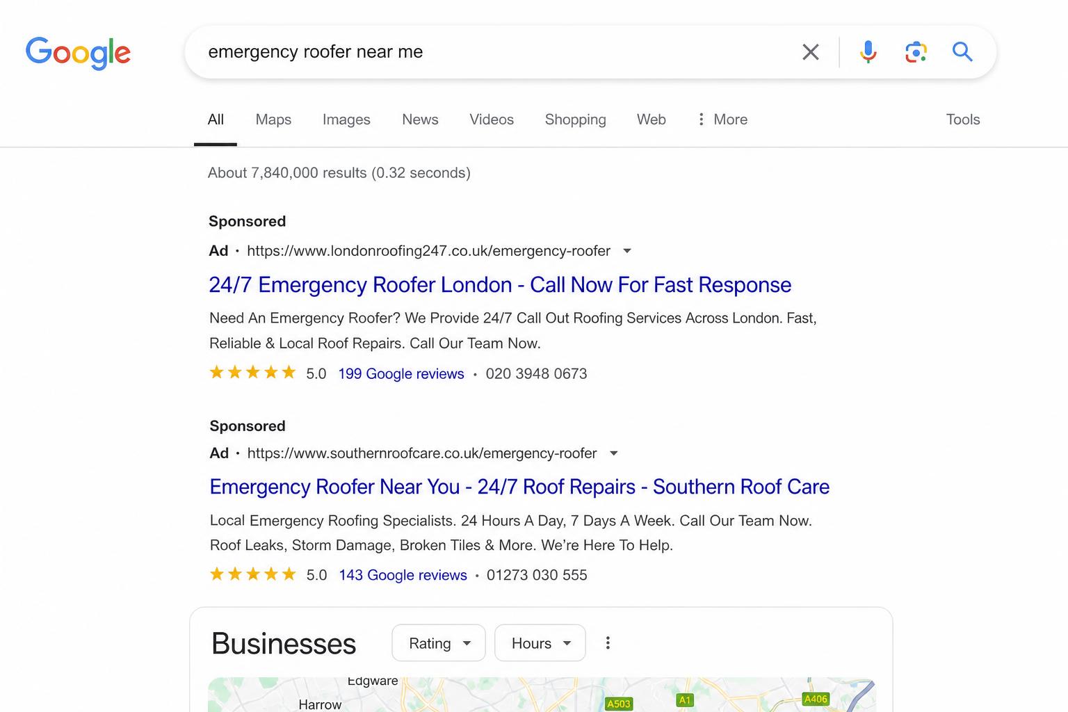 Google Ads example
